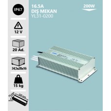 12V 16.5A DIŞ MEKAN TRAFO